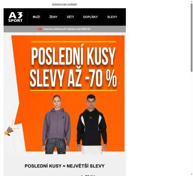 Poslední šance! 🏃‍♂️ Až -70 % na vybrané kousky!