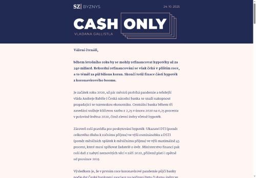 Cash Only: Domácnosti budou refinancovat hypotéky za více než 600 miliard