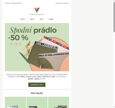 UNDERWEAR Days: -50 % na prémiové spodní prádlo.