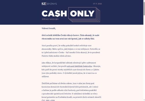 Cash Only: Vyšel nový žebříček českých firem, rostou jako americká burza