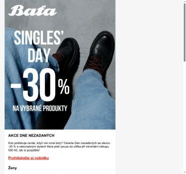 💖Den nezadaných: -30 % na váš další oblíbený pár