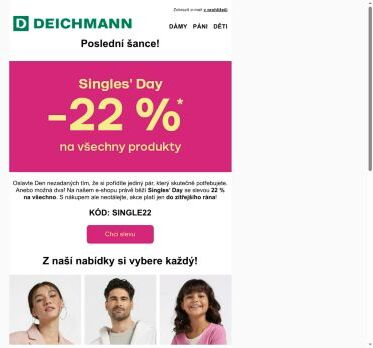 Singles’ Day a -22 % pro Vás. Jen do rána! ⏰