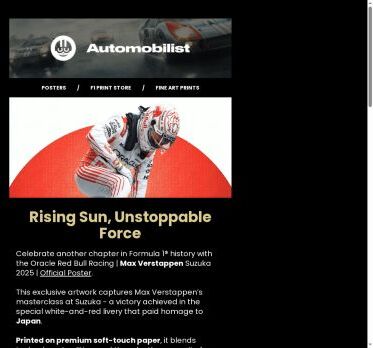 The Official Max Verstappen Suzuka 2025 Poster Has Landed