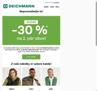 Už jen dnes: -30 % na druhý pár 🤑