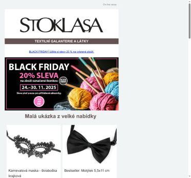 💣Black Friday! 📢 20% SLEVY na vybrané zboží!