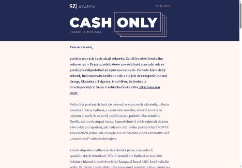 Cash Only: Hledá se levnější bydlení, nové byty zatím hltají investoři