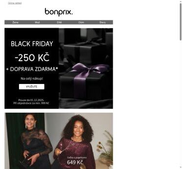 Black Friday 🖤 250 Kč sleva na VŠE