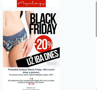 UŽ IBA DNES. -20% BLACK FRIDAY v Aqalogy