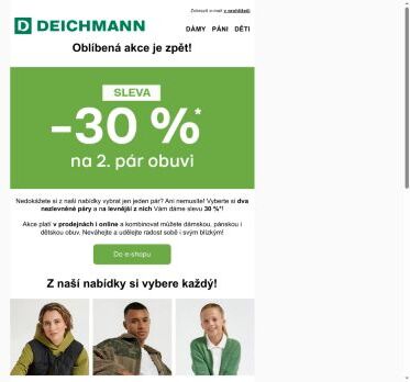 Sleva 30 % na 2. pár. V prodejnách i online! 💸