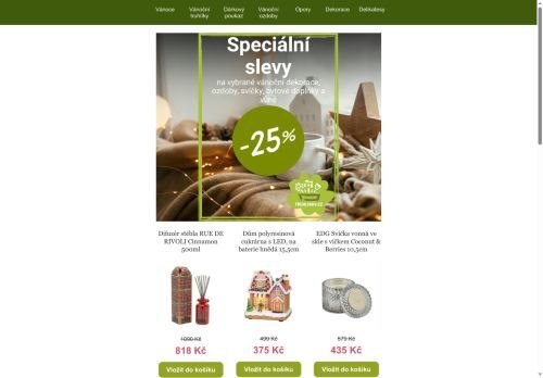 U nás doručení do Vánoc stíháme 🎁 výhodná nabídka dekorací se slevou 25%