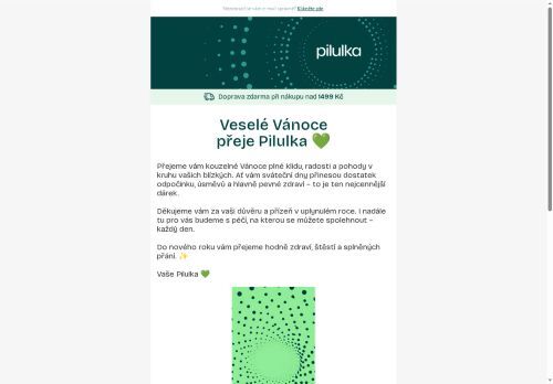 Krásné Vánoce plné pohody a zdraví přeje Pilulka 🎄