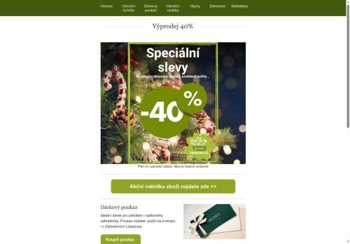 Vánoční výprodej 40% startuje - Dekorace, ozdoby, osvětlení  🎄