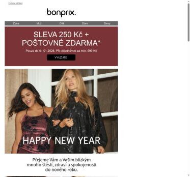 Happy New Year: ušetřete 250 Kč a získejte doručení zdarma