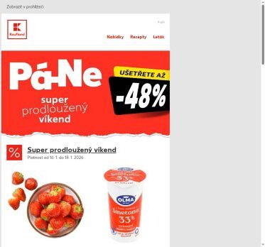 Jahody a smetana ke šlehání v akci - nabídka na víkend je tu!