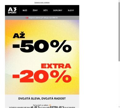 Finální výprodej vrcholí: až -50 % + EXTRA -20 %