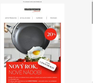 20% sleva na hrnce a pánve. Jen do neděle.