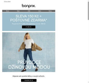 Sleva 150 Kč + doručení zdarma | Najděte ty perfektní džíny ❤️