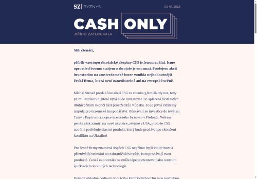Cash Only: Pomůže fenomenální úspěch zbrojaře Strnada české ekonomice?