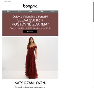 Oslavte Valentýna s bonprix! -250 Kč + doručení zdarma