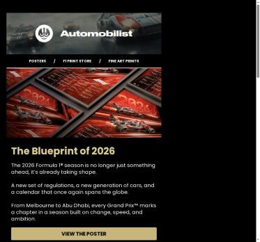 Just drop: Formula 1® | Calendar Poster | 2026