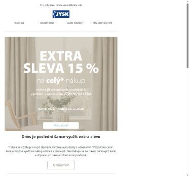 💥 Extra sleva 15 % končí už dnes