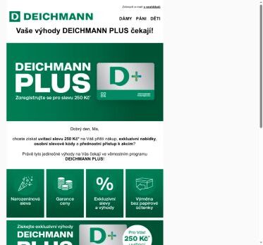 Ušetřete 250 Kč s DEICHMANN PLUS 💸