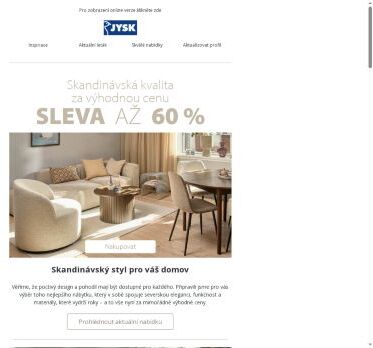 Sleva až 60 % na nábytek ve skandinávském stylu
