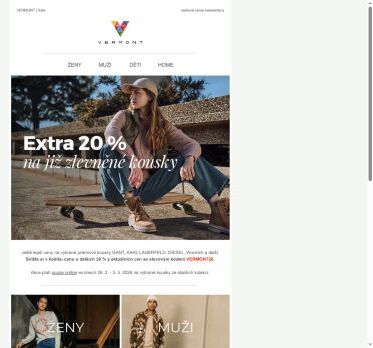 Extra -20 % na již zlevněné zboží.