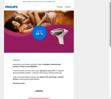 ✨ Výjimečná příležitost: Získejte Philips Lumea o 40 % výhodněji