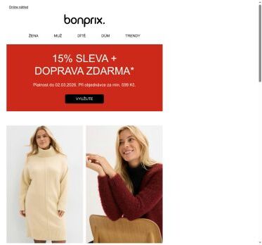 Dnes končí: -15 % doprava zdarma