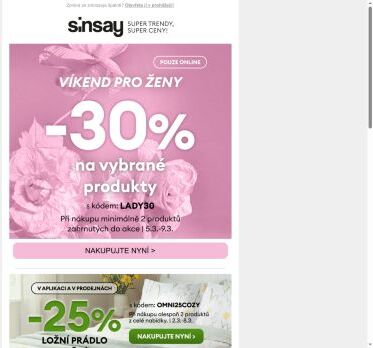 ⭐ Aktuální [ AKCE ] v Sinsay ⭐