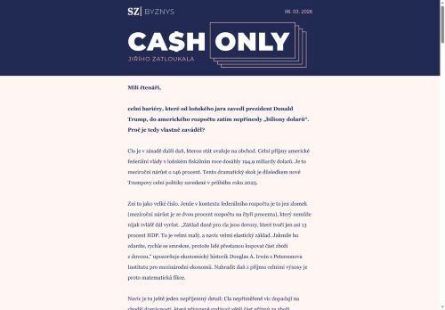 Cash Only: Trumpova cla přinesla USA miliardy dolarů. Pořád je to málo