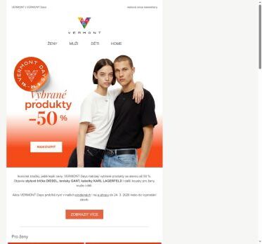 VERMONT Days: Vybrané prémiové kousky až -50 %.