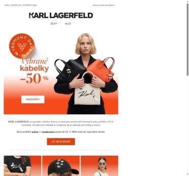 KARL LAGERFELD až -50 %: Vybrané kousky výhodněji.