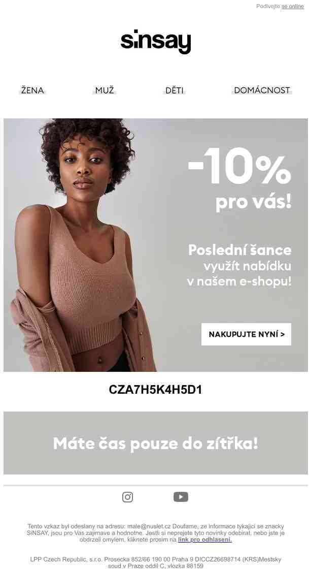 -10% na vás stále čeká! 🥳