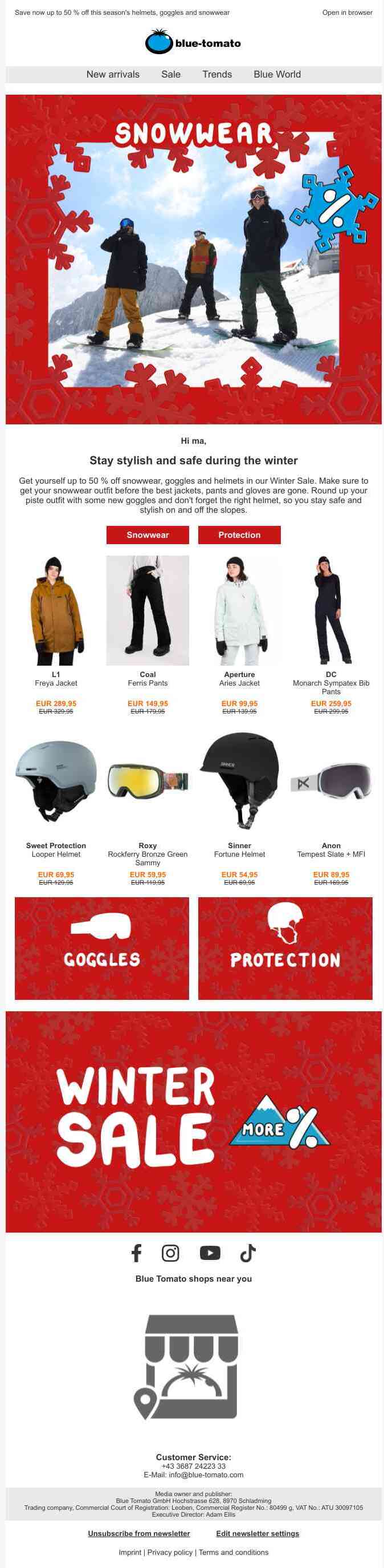 WINTER SALE: Helmets, Goggles & Snowwear