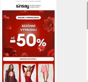 Sezónní Výprodej až -50% ❤️