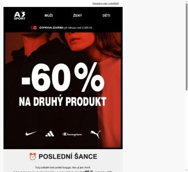 ⏰ POSLEDNÍ ŠANCE: −60 % na druhý kus jen pro tebe