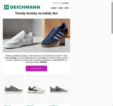 Trendy tenisky a sleva 2️⃣0️⃣ % na VŠECHNO ⚡