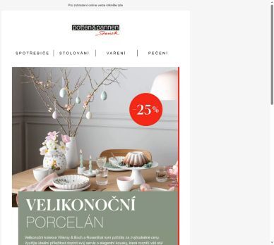 Velikonoční porcelán se slevou až 25 %.