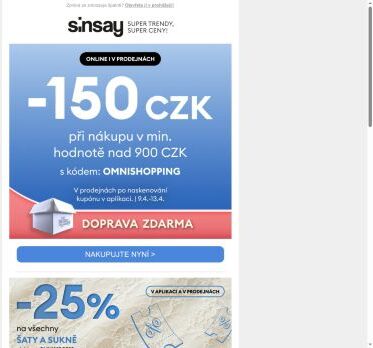 ⭐ Aktuální [ AKCE ] v Sinsay ⭐