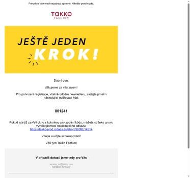 Ještě jeden krok - dokončete svou registraci nyní!