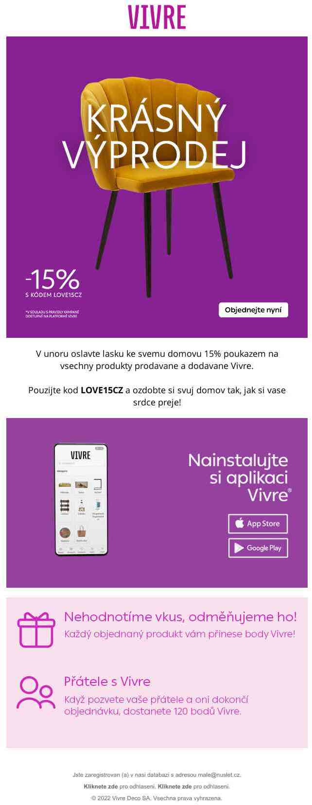 Krásný Výprodej začal! Zamilujte si znovu svůj domov s -15% poukazem❣️