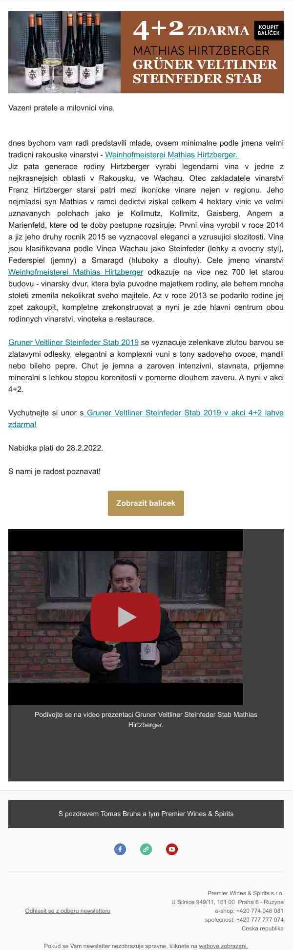 Víno měsíce února - Grüner Veltliner Steinfeder 4+2 🥂