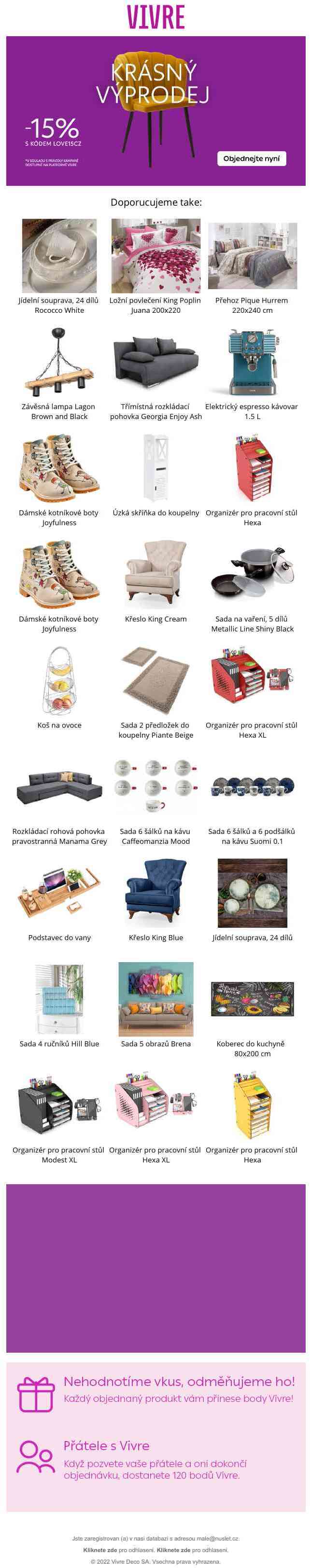 LOVE15CZ vám přináší -15% na položky Vivre. Jak se rozhodnete dekorovat v Měsíci lásky? 🏠