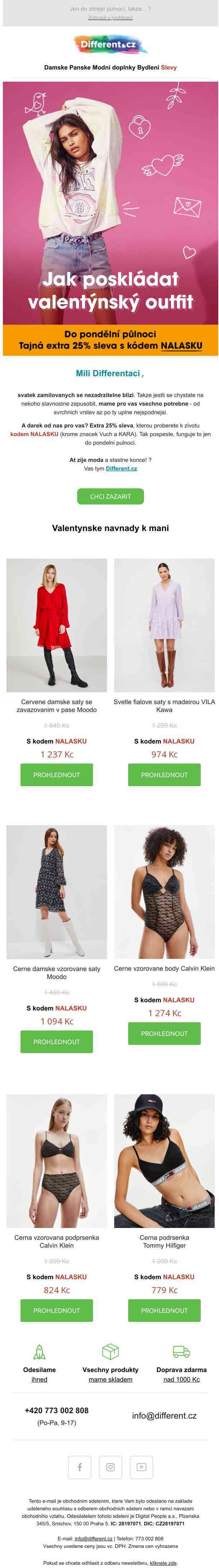 💕 TAJNÁ EXTRA 25% sleva na valentýnské outfity