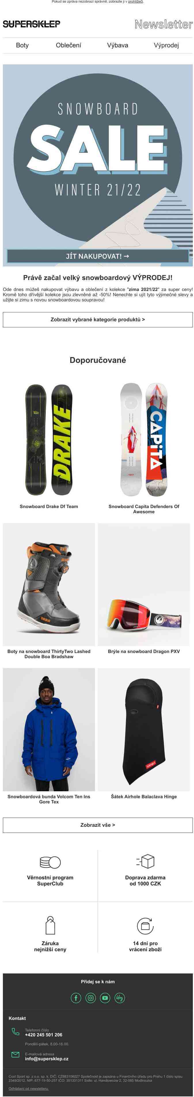 ❄️ Zahájili jsme snowboardový výprodej!