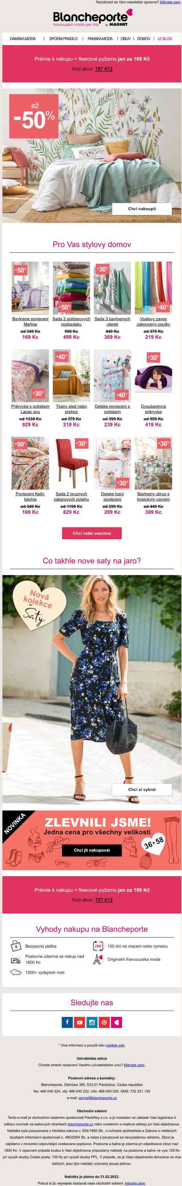 Až -50 % na jarní novinky pro Váš domov