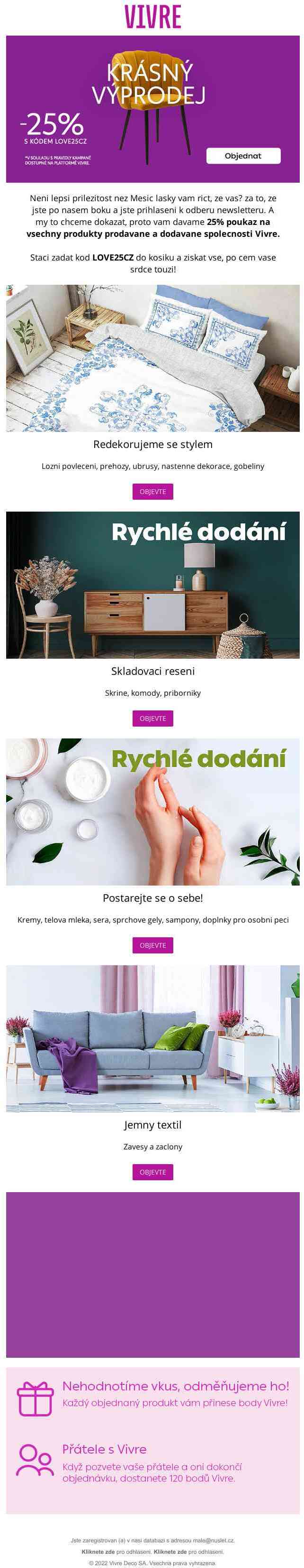 Je vaše šťastné pondělí! 🍀 Užijte si -25% poukazem s kódem LOVE25CZ 🎁