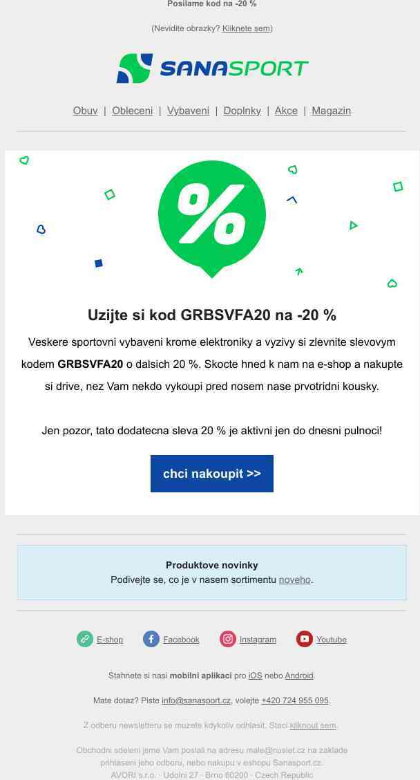 Ceny budou o dalších 20 % levnější, užijte si nákup